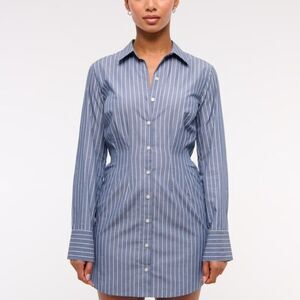 Abercrombie & Fitch Womens Shirt Dress Striped Mini Fitted XS